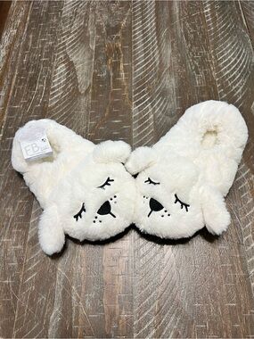 Fuzzy Babba Cozy Cream Plush Puppy Slippers